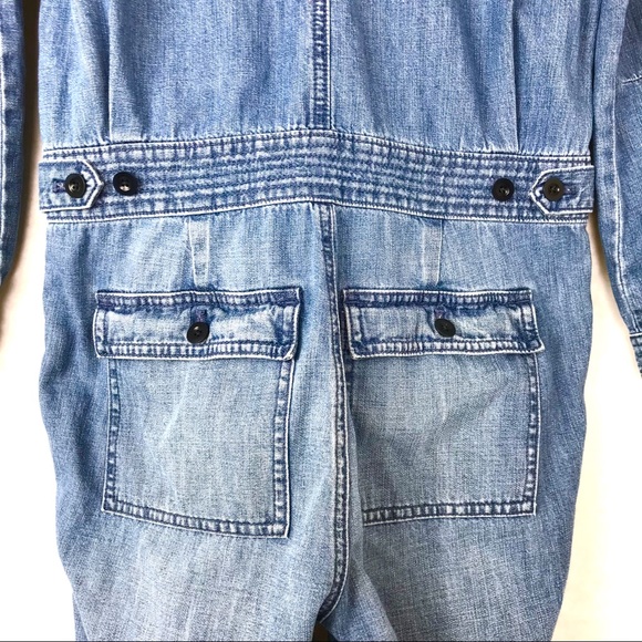 Madewell Coverall Jumpsuit Denim Riveter Cropped - Picture 6 of 8